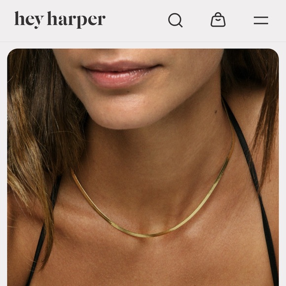!!NWT!! Hey Harper ✨Herringbone GOLD CHAIN necklace✨ - Picture 3 of 4